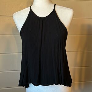 Haute Society Black Halter Top – Effortlessly Chic Size Medium